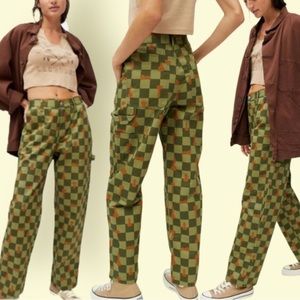 Urban Outfitters BDG checkered chessboard cargo carpenter pants size 24